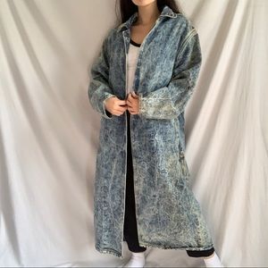 Vintage Gold Star Denim Trench Coat